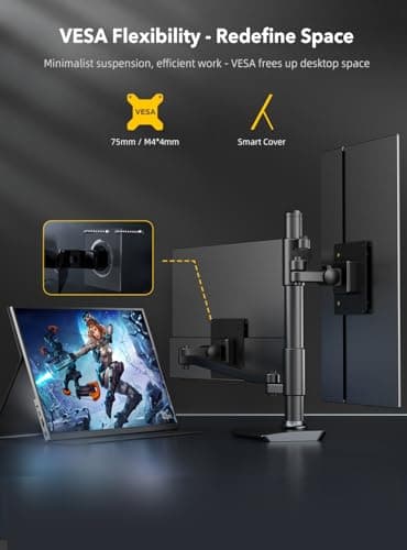 UPERFECT True 4K Portable Monitor QLED, 15.6” 600 Nits Laptop Monitor, 100% AdobeRGB, UHD 3840x2400 USB-C & HDMI w/Smart Case, HDR FreeSync Eye Care, Travel Screen for Computer, Mini PC, Game Consoles 5