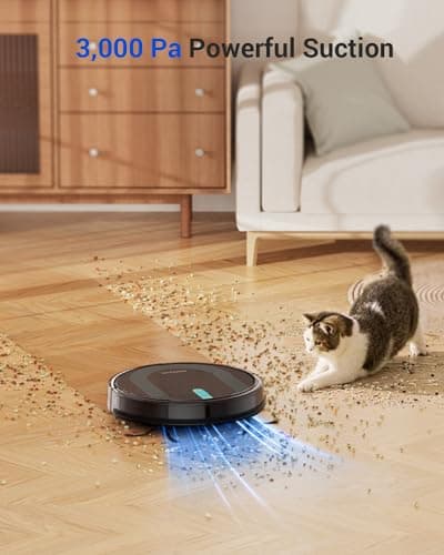 Proscenic 850T Robot Vacuum Cleaner, Wi-Fi Connected Robot Vacuum and Mop, Works with Alexa & Google Home, 3-in-1 Robotic Vacuum with 3000Pa Strong Suction on Carpets and Hard Floors, Boundary Strip 2