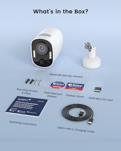 Swann Xtreem 4K Wireless Security Camera, Wireless Camera with 32GB Micro SD & Cloud Storage, Indoor & Outdoor Surveillance, Ideal for Baby Monitor & Home, 2-Way Talk, Wi-Fi, No Monthly Fee, 4KXTRM-GL 8