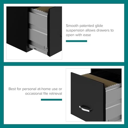 Hirsh Industries Space Solutions 18in Deep 3 Drawer Metal Organizer File Cabinet Black, Letter Size, Fully Assembled 9