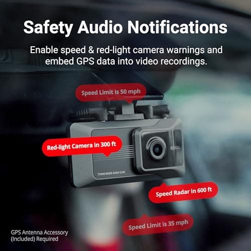 Thinkware ARC Dual Dash Cam Front & Rear 2K QHD, 2.7” LCD Touchscreen, 130° Wide Angle, GPS, Wi-Fi, Super Night Vision, Smart Driving Alerts, 24/7 Parking Mode, Hardwiring Included 8