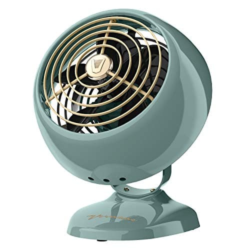 Vornado VFAN™ Mini Fan, Classic Vintage Fan, Retro Metal Air Circulator, For Desk & Bedside, 2 Speeds, Adjustable Tilt, Personal Cooling with Targeted Airflow, Quiet Fan, Green
