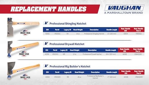 VAUGHAN Drywall Hatchet, Made In The USA, Polish, Milled, Crowned Face, WB, VN21001 8
