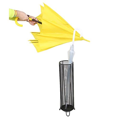 Mind Reader Umbrella Stand, Walking Cane Rack, Wrapping Paper Holder, Entryway, Metal Mesh, 5.5"L x 5.5"W x 20.5"H, Black 6