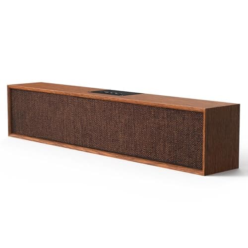 SWTOIPIG Retro Computer Speakers - Wooden Sound Bar with Bluetooth 5.3 & USB Connectivity | Universal Compatibility for PC, Desktop, Laptop, Monitor, Tablet & Smartphone