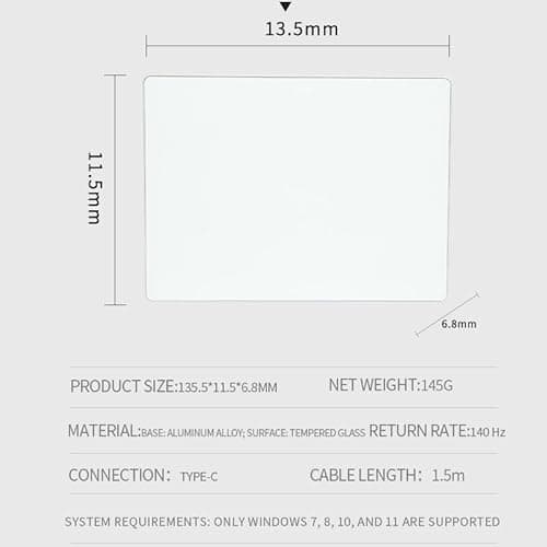 Wired touchpad supports multi gesture control, Aluminum alloy casing and glass panel Trackpad Mouse with Multi-Touch Navigation for Windows 10/11/Linux/fedora 43 Laptop PC Notebook Computer (silver) 9