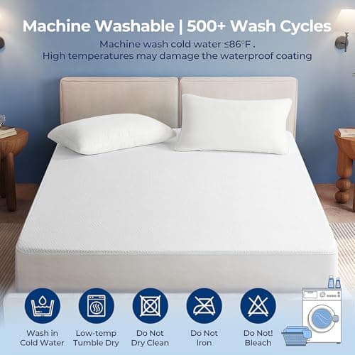 TASTELIFE Queen Size Bed Mattress Protector, Waterproof & Breathable Cooling Mattress Cover & Pad, Deep Pocket Fits 8-21”, Ultra-Soft Washable Sheet Protection 7