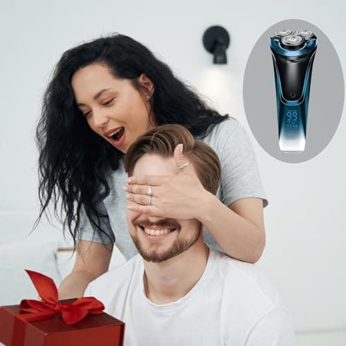 Snapbuy Electric Razor for Men, Snapbuy Electric Razor Pro of Father, Ipx7 Waterproof Cordless Shaver with 90-Min Runtime, 4D Floating Head Rotary Shaver, Fast Charging 7