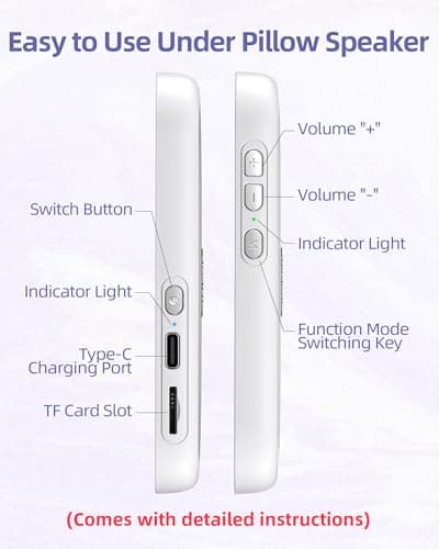 KYOTTANI Private Bluetooth Speaker Under Pillow: Portable Bone Conduction Technology Sleep Aid with White Noise for Sleeping 7