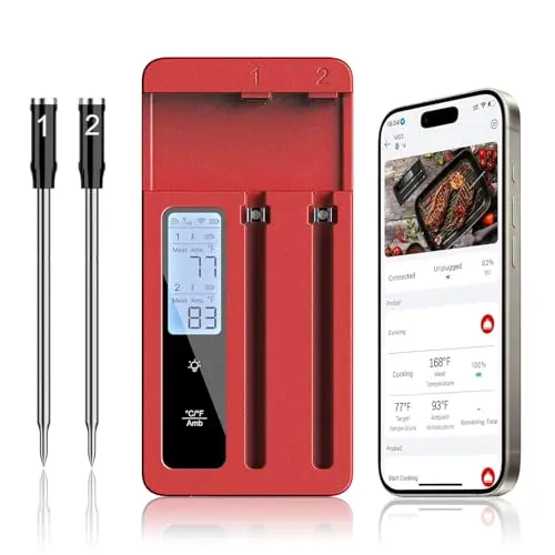 Meat Thermometer Digital, Instant Read Meat Thermometer for Grill and Cooking, Waterproof Food Thermometer for Kitchen and Outside, BBQ, Turkey, Candy, Liquids, Beef