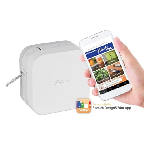 Brother P-Touch Cube Color Smartphone Label Maker, Bluetooth Wireless Technology, Multiple Templates Available for Apple & Android Compatible – White 5