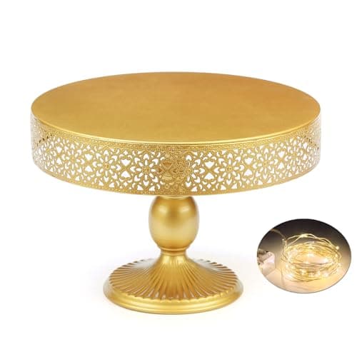 VILAVITA 12 Inch Cake Stand Round Cupcake Stands Metal Dessert Display Cake Stands, Gold