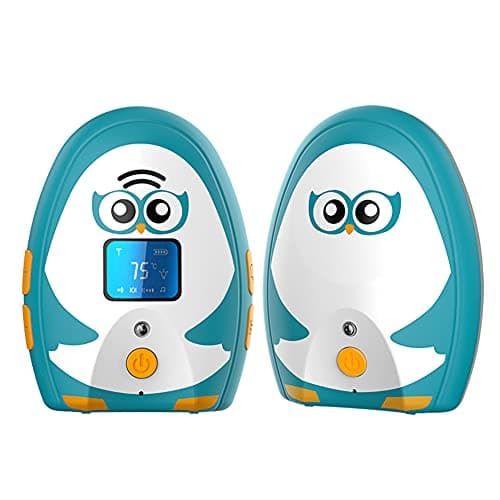 TIMEFLYS Audio Baby Monitor OL Portable, Talk Back Intercom, Long Range up to 1000 ft, Temperature Monitoring and Warning, Lullabies, Vibration, LCD Display, 2 Cables 2 Sets of Rechargeable Battery