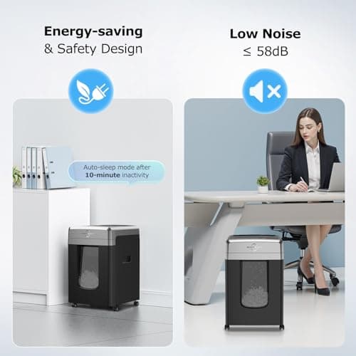 BONSEN 300-Sheet Auto Feed Paper Shredder, 60 Minutes Non-Stop Commercial Grade Heavy Duty Shredders for Office, 8.1 Gallon Micro Cut Document Shredder, P-4 Security Level,58dB Super Quiet (S3113) 8