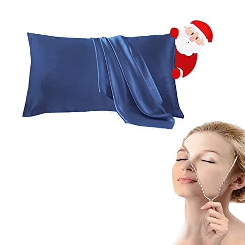 Copper Infused Pillowcase for Fine Lines/Wrinkles Reduction & Hair Smoothing Made of 100% Copper Oxide Fiber,Natural beauty and clean environment,anti-aging for Sleeping Acne Prone Skin (1, Dark blue)