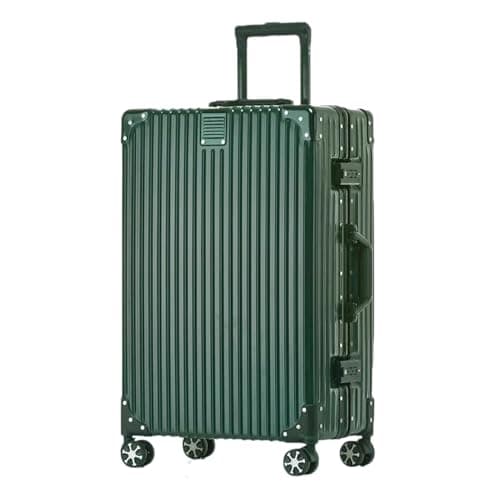 HotWay Carry On Luggage with Aluminum Frame, 20 Inch PC Hard Shell Suitcase with Spinner Wheels and TSA Lock, Lightweight Luggage for Travel (22x14x9 Airline Approved), Green
