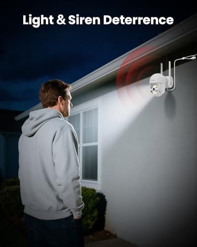 ZOSI 8CH 2K Wired WiFi Home Security Camera System, 4 x C289 3MP 2K Pan/Tilt WiFi Camera Outdoor, Auto Tracking, Color Night Vision, AI Human Detection, Spotlight Siren Alarm, Two-Way Audio, 500GB HDD 5