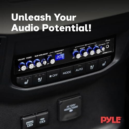 Lanzar 4 Band Parametric Equalizer - Bluetooth Wireless Audio Connectivity, Blue Light Illumination, Works with All of Today’s Latest Devices, 3.5mm AUX Input Jack, Input Gain Adjustments - Lanzar 7