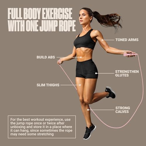 SPORTBIT Adjustable Jump Rope for Fitness and Exercise – Skipping Rope for Cardio, Boxing, and Weight Loss – Speed Rope perfect for Men & Women – Pink 7