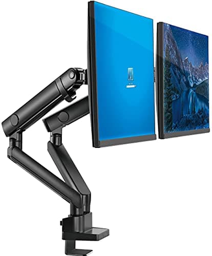 Dual Monitor Arm Stand for 35 Inch Screens - Full Adjustable VESA Mount for 2 Monitors, Heavy Duty Dual Monitor Desk Mount Compatible with C Clamp, Grommet Mounting Base, Holds 26.4lbs per Arm, Black 8