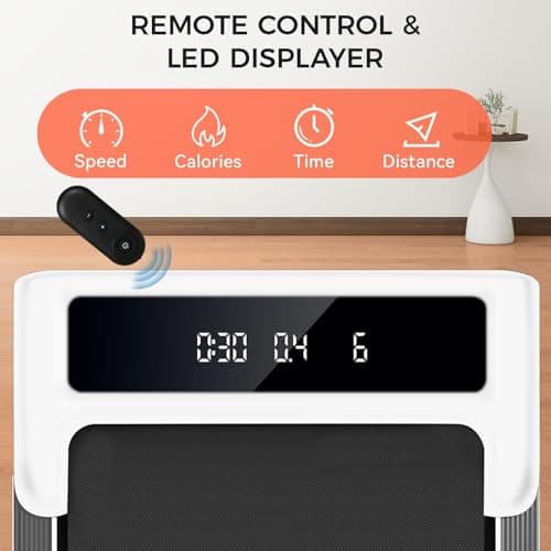 GTRACING Walking Pad with Incline, Under Desk Treadmill for Home, Portable Treadmill with Remote Control LED Display, 2.5 HP Quiet Walking Pad with APP Shock Absorption Design, 300 Lbs Capacity White 5