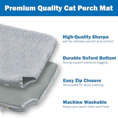 Zakkart Easy Fold Cat Window Perch - Cordless, Fold-Up, Zip Closure Embeded Machine Washable Bed Cover, Robust Metal Frame - Cat Hammock for Window for Large Cats and Kittens (Gray, Medium) 7