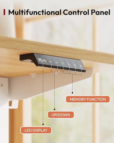 SANODESK Standing Desk Height Adjustable Electric 40x24 Inches Sit Stand Desk for Home Office with Splice Board, White Frame/Maple Top 9