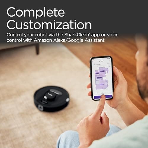 Shark PowerDetect Self-Empty Robot Vacuum with NeverStuck Technology, Auto Deep-Clean Carpets & Hardfloors, 30 Day Capacity HEPA Bagless Base, for Pet Hair, WiFi Black, AV2820S 12