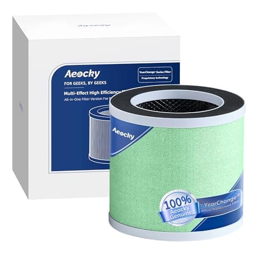 AEOCKY 5-in-1 HEPA Air Purifier Replacement Filter for Aeocky Pandora with Washable Pre-Filter, Activated Carbon Filter, 2nd Generation, 1 Pack, VOCs