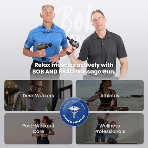 BOB AND BRAD C2 Massage Gun, FSA Eligible & HSA Approved Deep Tissue Percussion Massager Gun, Muscle Massager with 5 Speeds and 5 Heads, Electric Back Massagers for Professional Athletes Home Gym 9