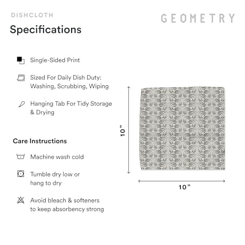 GEOMETRY Kitchen Dish Cloths - Quick Dry Dishcloths for Kitchen - Premium Dish Rags with Geoweave - 3-Pack Set Night Reeds 6