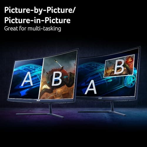 Acer EI322QUR Pbmiippx 31.5" 1500R Curved WQHD 2560 x 1440 Gaming Monitor | AMD FreeSync Premium Pro | Up to 165Hz Refresh Rate | 1ms VRB | VESA DisplayHDR 400 | 2 x Display Ports & 2 x HDMI 2.0 Ports 9