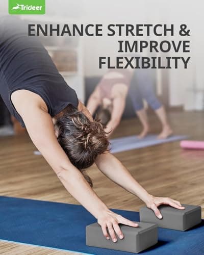 Trideer 9"x6"x3" Yoga Blocks, Yoga Blocks 2 Pack, High Density EVA Foam Blocks, Supportive, Lightweight & Odor Resistant, Yoga Essentials for Yogi & Yogini, Yoga Accessories (Gray, 9"6"3") 7