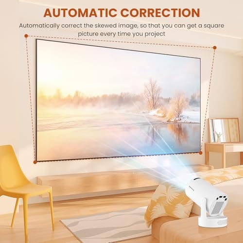 Mini Projector - Manual Focus, Smart Portable Projector for Bedroom & Home Cinema with 4K Support, 170 ANSI Lumens, Auto Keystone, Netflix Certified, Android 11, Voice Control, Air Mouse Remote 7