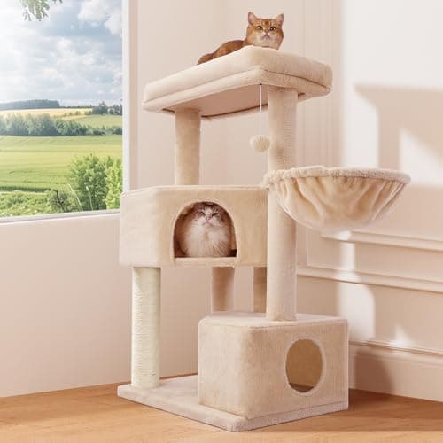 Gardner Pet 41" Tall Cat Tree for Medium Large Cats, Heavy Duty Cat Trees Tower with 2.8in Posts & Washable Top Perches