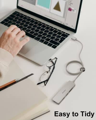 Aceele 5Gbps USB 3.0 Hub, 6 in 1 Ultra Slim Data USB Hub with 4ft Extended Long Cable, USB Multiport Hub with Micro USB Powered Port, SD/TF Card Slot Port, Compatible for PC, Laptop, MacBook 8