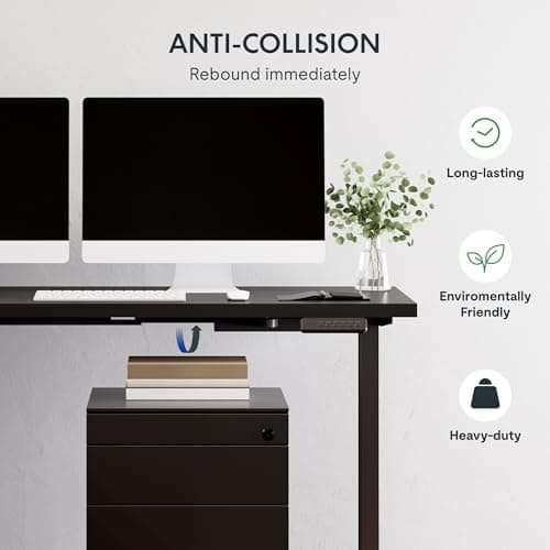 SANODESK Electric Height Adjustable 3-Leg L Shaped Standing Desk Frame, Support up to 220lbs, Sit Stand Ergonomic L Desk Frame Only, Black 9