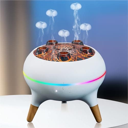 BLOIMP Essential Oil Diffuser 250ML,Jellyfish Diffuser Air Humidifiers Sound Pickup Ultrasonic Aromatherapy Diffuser Remote Control 7 Color Lights for Home Bedroom Office Hotel(White)