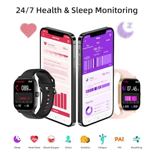 Smart Watch with Built-in GPS and Offline Maps, 1.96" HD Display, Answer/Make Calls, 100+ Sport Modes, Heart Rate/Sleep/SpO2 Monitor, Fitness Activity Tracker for Android and iPhone (Black, 1.96") 5
