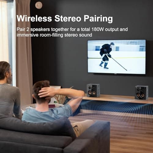 DOSS SoundBox H300 Bookshelf Bluetooth Speaker, 90W Stereo Sound with Extra Bass, Three DSP Technologies, 20H Playtime, BT 5.3, Wireless for Home, Livingroom, Office 7