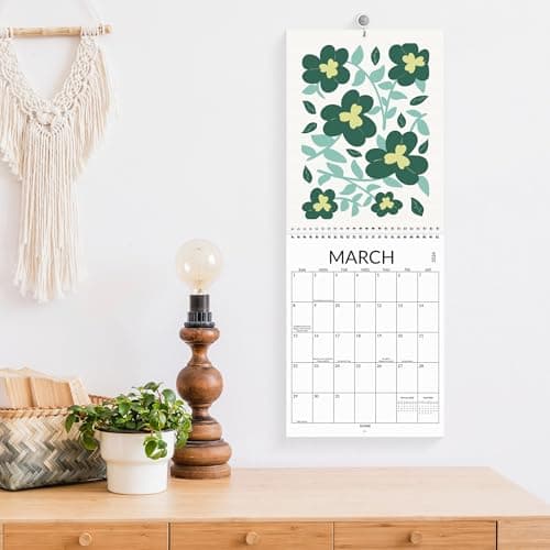 SUNEE Wall Calendar 2026, Colorful Flower Calendar From Jan. 2026 - Jun. 2027 18 Months, 8.5" x 11" Aesthetic with Thick Paper, Perfect for Home or Office, Floral 5