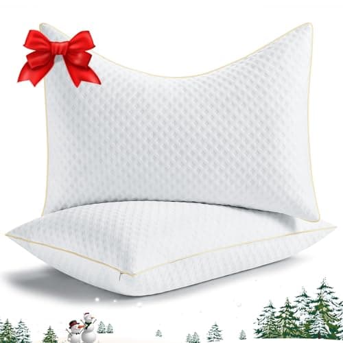 Side Sleeper Pillows Queen Size Set of 2 for Neck and Shoulder Pain, Adjustable Memory Foam Bed Pillows 2 Pack for Sleeping, Medium Firm Curved Queen Pillows, Supportive Queen Size Pillow