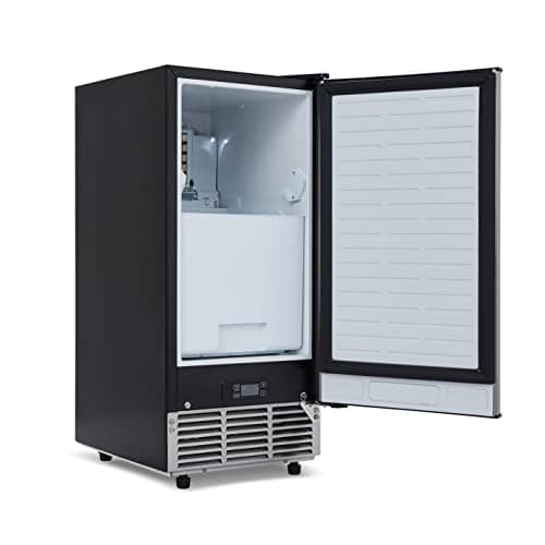 Newair 15" Commercial Nugget Ice Maker | Freestanding or Built-in Under Counter Ice Maker with 80 lbs/Day Production | for Home Bar, Kitchen & Restaurant Use | Stainless Steel 19