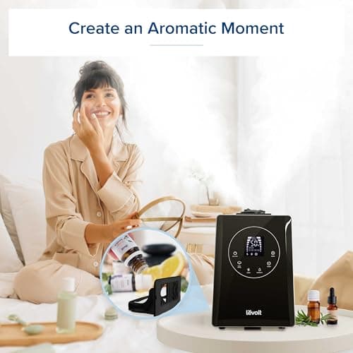 LEVOIT LV600HH 6L Warm and Cool Mist Ultrasonic Humidifier, Rapid Humidification for Bedroom Large Room, Essential Oil Diffuser, Humidity Setting with Built-in Sensor, Auto Mode, Timer, Remote Control 7