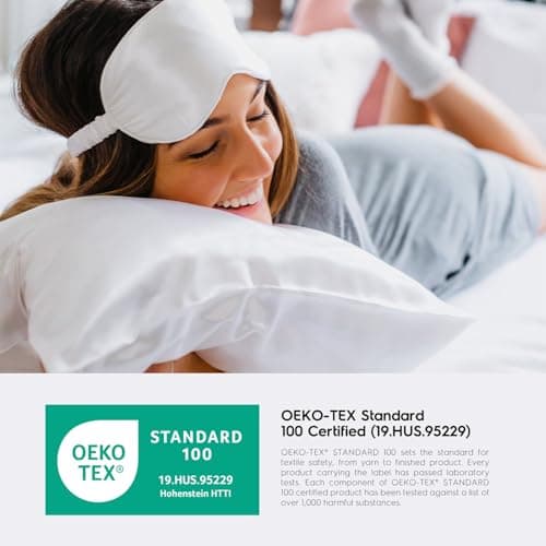 Tafts Silk Pillow Cases - 22mm 100% Pure Mulberry 6A Silk Pillowcase for Hair & Skin with Zipper Closure, Cooling, Natural, Organic, Double Sided Silk Pillow Case (Spot, King 20"x36", 2pc) 7