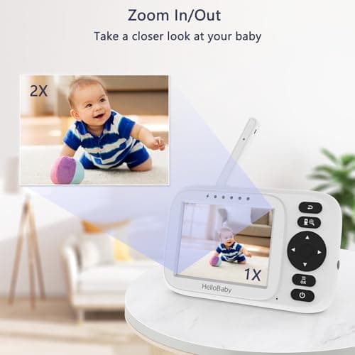HelloBaby Baby Monitor with Camera and Audio - 3.2” IPS Screen,USB Cable,No WiFi,Manual Baby Camera Adjustment,Night Vision,ECO Mode, 1000ft Range | Portable for Travel,Mom,Pet, Elderly | Model HB2438 8