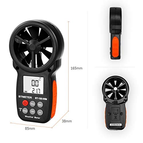 BTMETER Digital Anemometer Barometer Handheld, for Wind Speed Temperature Wind Chill Tester w/Humidity, Altitude, Barometric Pressure Meter for Climbing Drone HVAC CFM BT-100WM 5