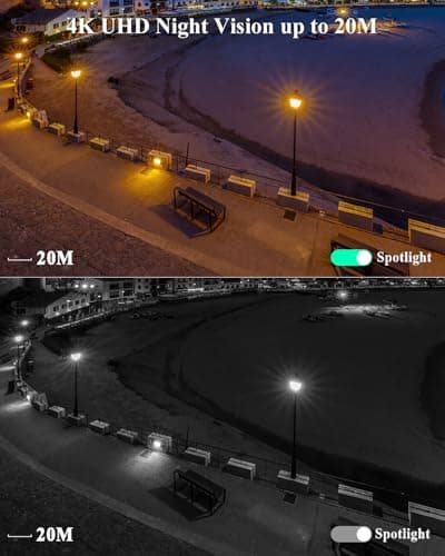 Ctronics [10X Hybrid Zoom] Dual-Lens 4K 8MP Security Camera Outdoor, Auto Tracking & Zoom, 2.4/5GHz WiFi, AI Human/Vehicle/Animal Detection, 256GB TF/Cloud/FTP/NAS Storage, Color Night Vision 8