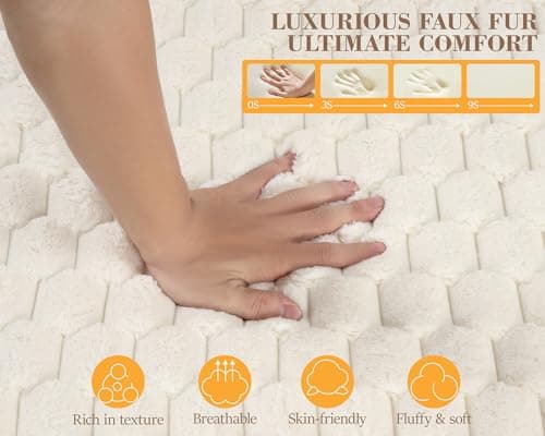 Brick Attic Chaise Lounge Chair Indoor: 53'' Comfy Oversized Reading Chair Fluffy Plush Cozy Couch Sofa Bed with Armrests and Pillows - Chaise Large Modern Sleeper Sofa for Living Room,Bedroom White 7