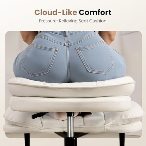 Cross Legged Office Chair, Ergonomic Cloud Criss Cross Desk Chair, Meditation Chair with Wheels, Height Adjustable Seat for ADHD, Wide Kneeling Chair with Back Support 6